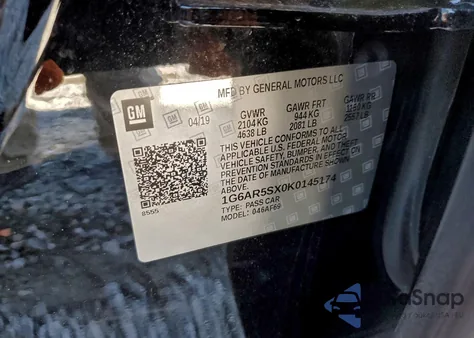 2019 Cadillac Cts Luxury из США, поврежденный, VIN 1G6AR5SX0K0145174